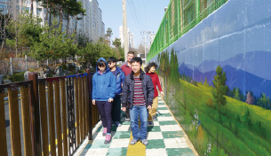 대전맹학교 정문 앞 통학로 공사 완료된 모습