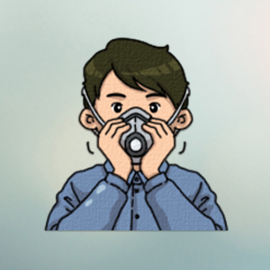 방진마스크 착용