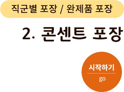 직군별 포장/완제품 포장-2.콘센트 포장. 시작하기(go)