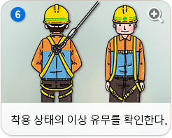 착용 상태의 이상 유무를 확인한다.