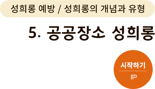 성희롱 예방/성희롱의 개념과 유형 - 5. 공공장소 성희롱. 시작하기(go)