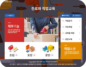 국립특수교육원에서 개발한 진로직업교육용 콘텐츠 화면 01