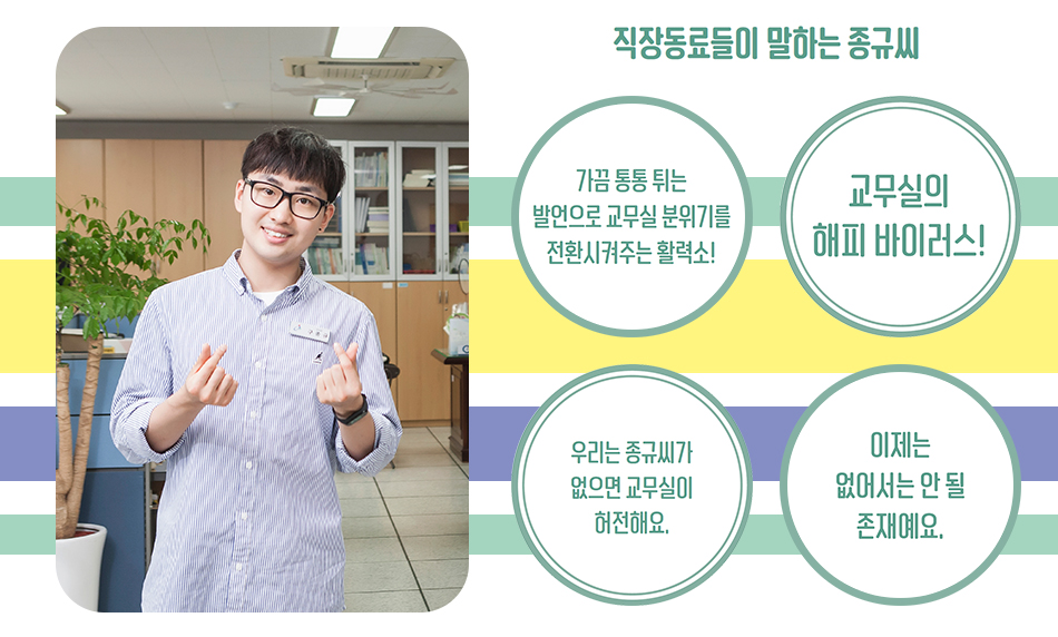 종규씨가 환하게 웃으면 손하트를 그리고 있는 모습