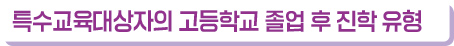 특수교육대상자의 고등학교 졸업 후 진학 유형