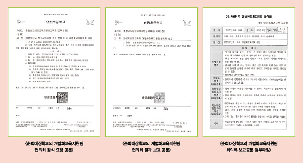 순회교육 운영계획 및 개별화교육계획 작성 공문