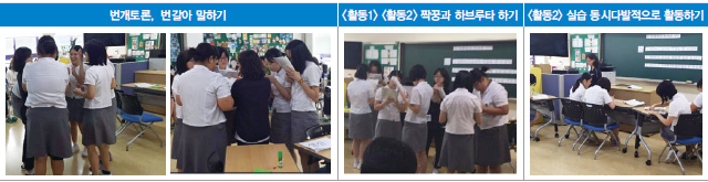 여러가지 수업중인 학생들 사진