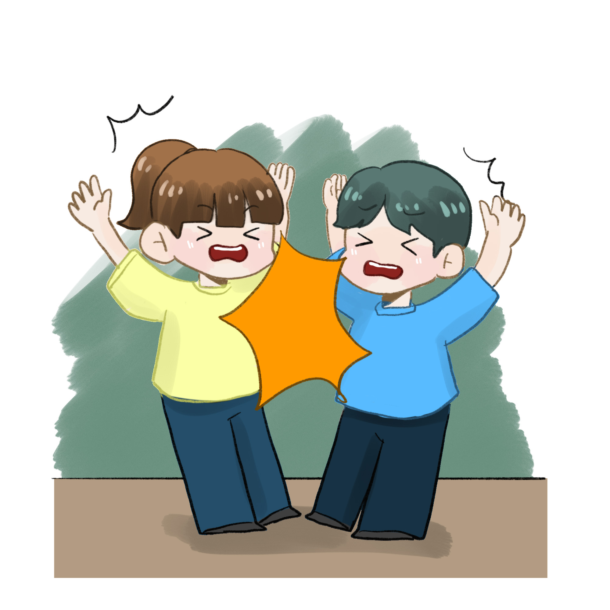 친구와 부딪힌 그림