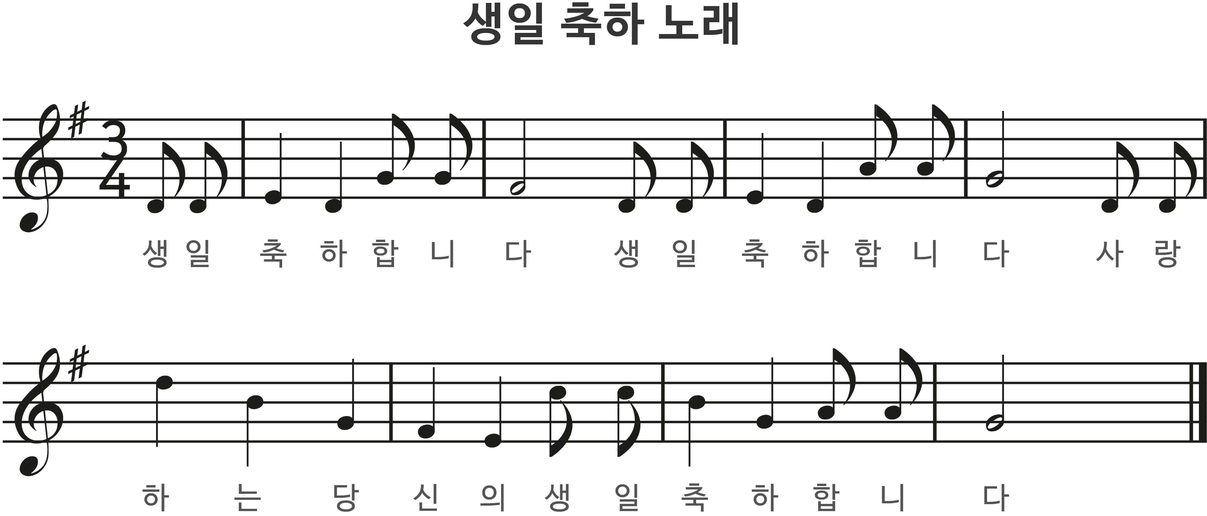생일 축하 노래 악보