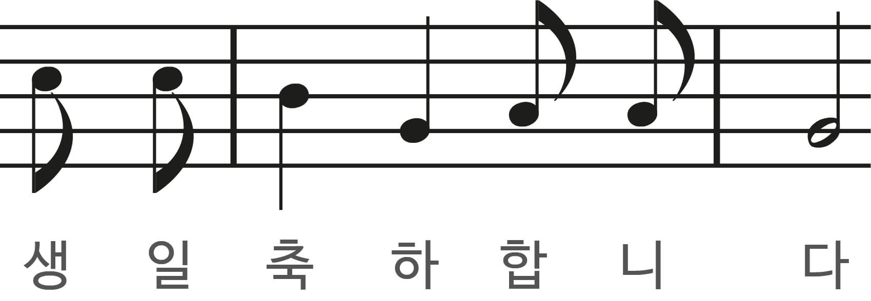생일 축하 합니다 악보