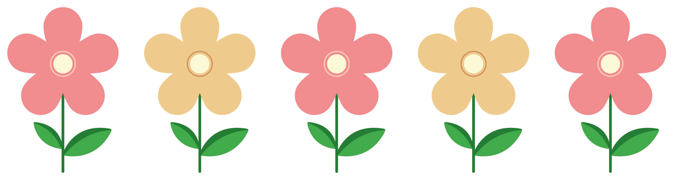 꽃 다섯송이가 배열돼있는 그림