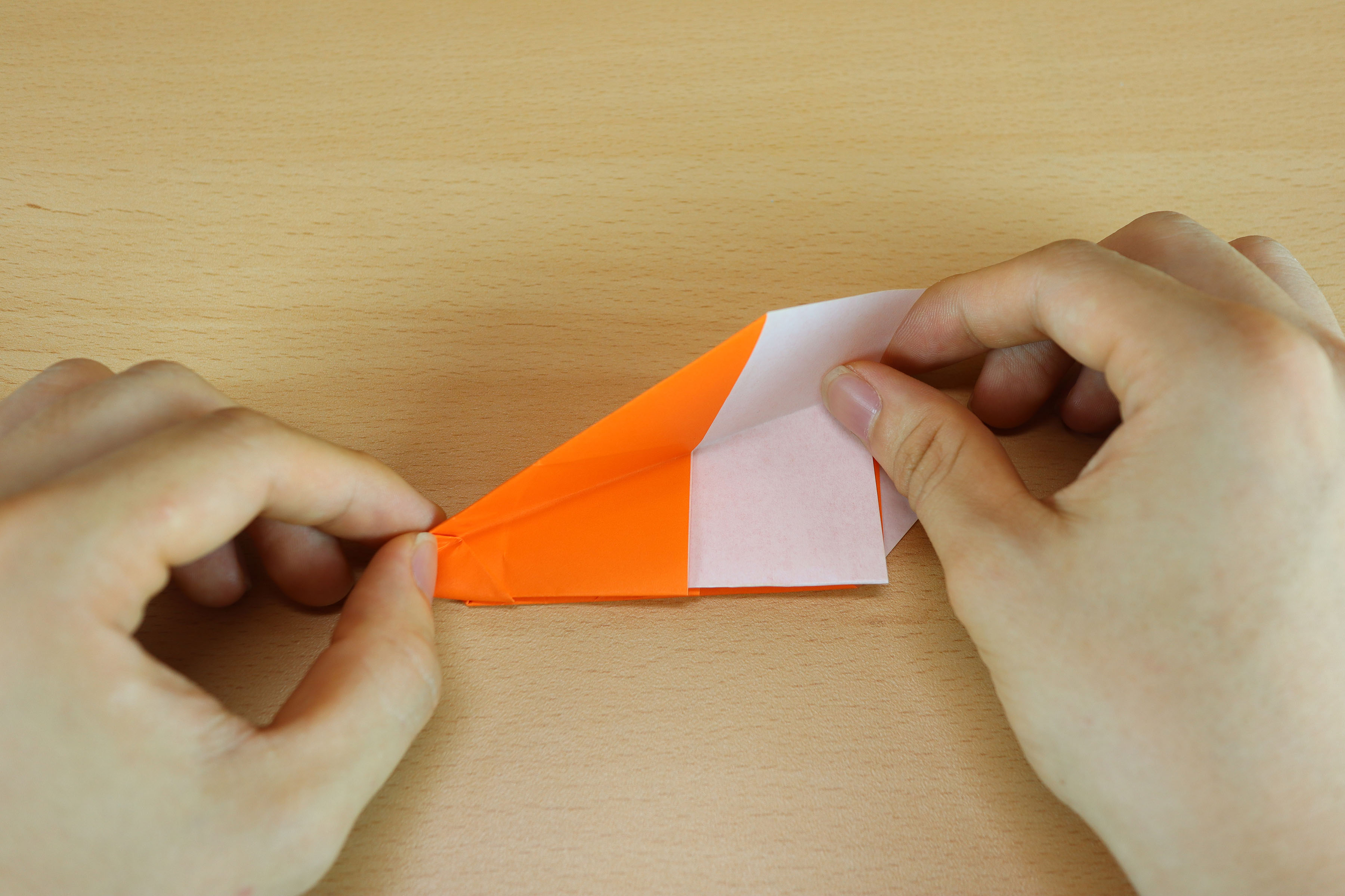 이미지. 반대쪽 날개도 똑같이 접는 모습 사진.