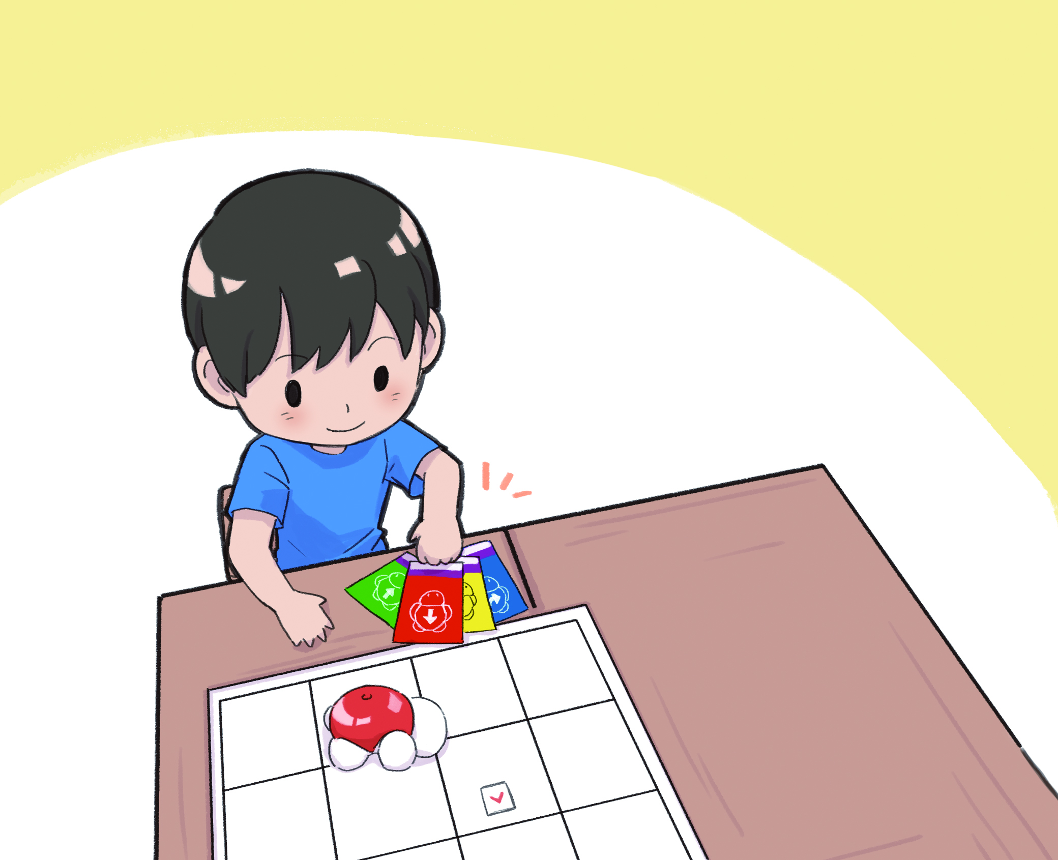 이미지, 거북이 로봇 심부름 놀이를 하고 있는 학생들의 그림