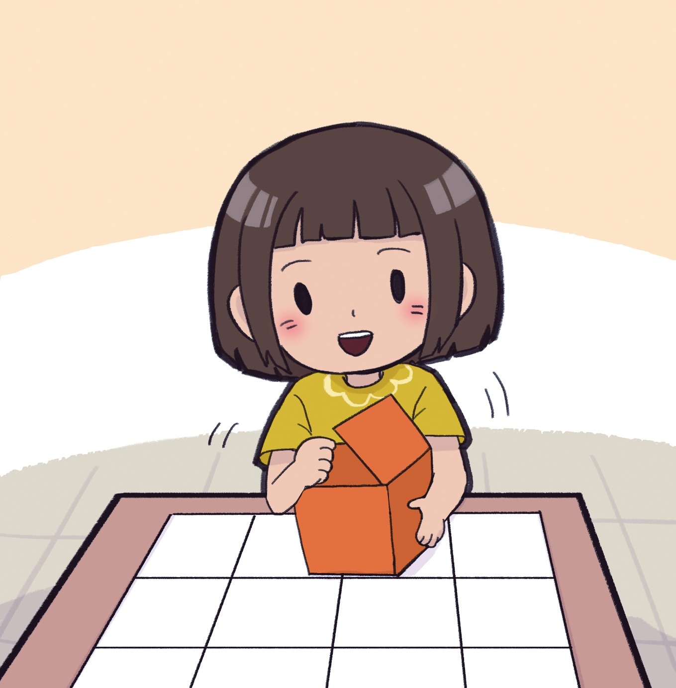 이미지. 학생이 부록 택배상자를 제작하고 있는 그림