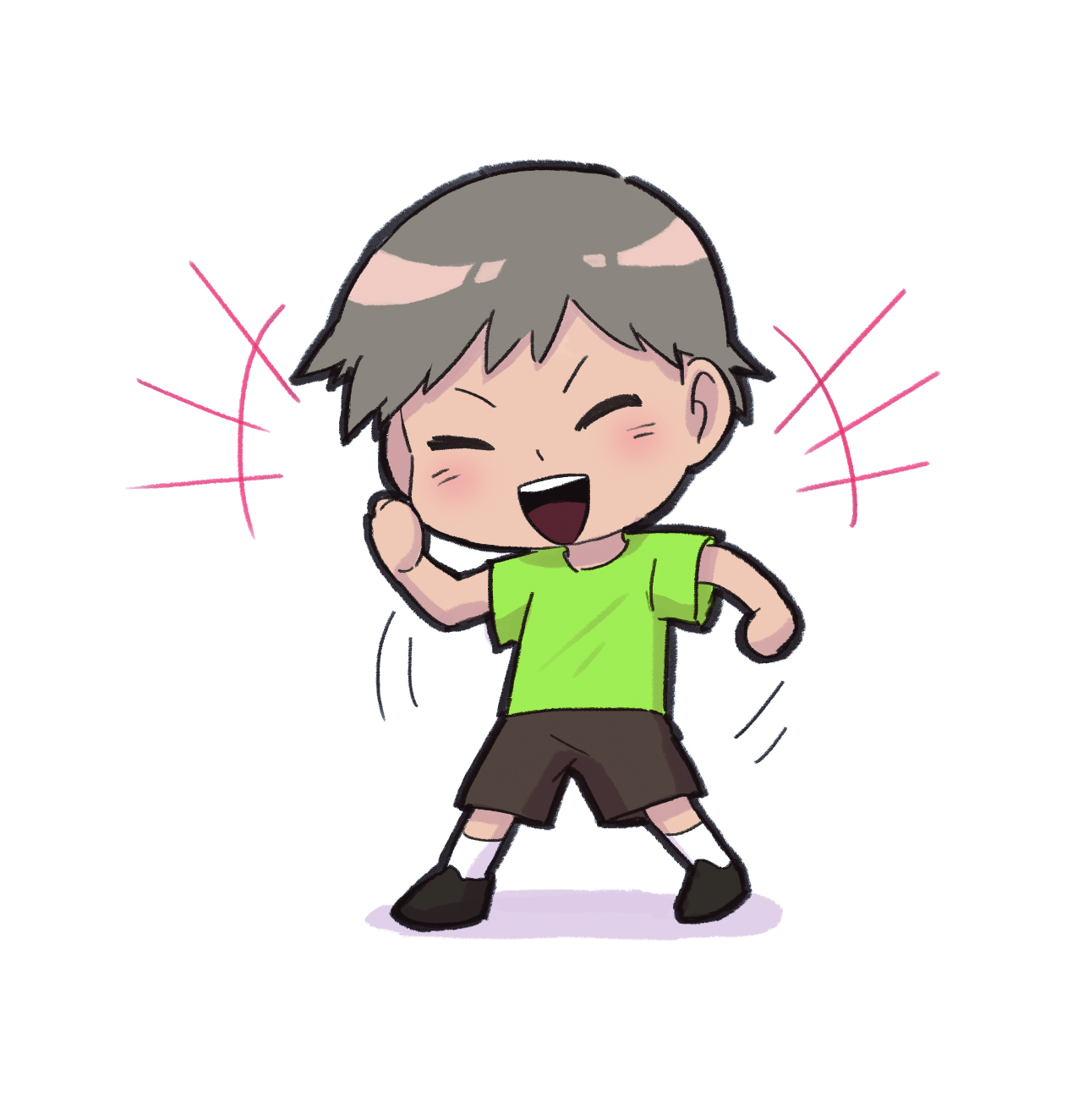 이미지.학생이 몸을 흔들며 소리를 내고 있는 그림