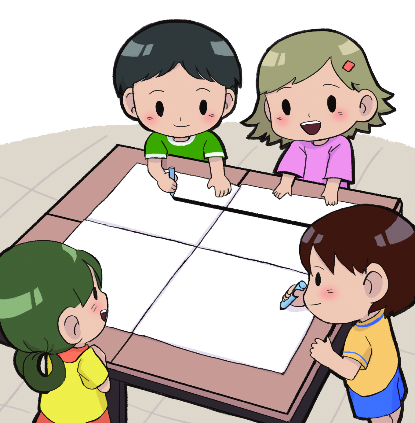 이미지.종이 위에 선을 그리고 있는 그림