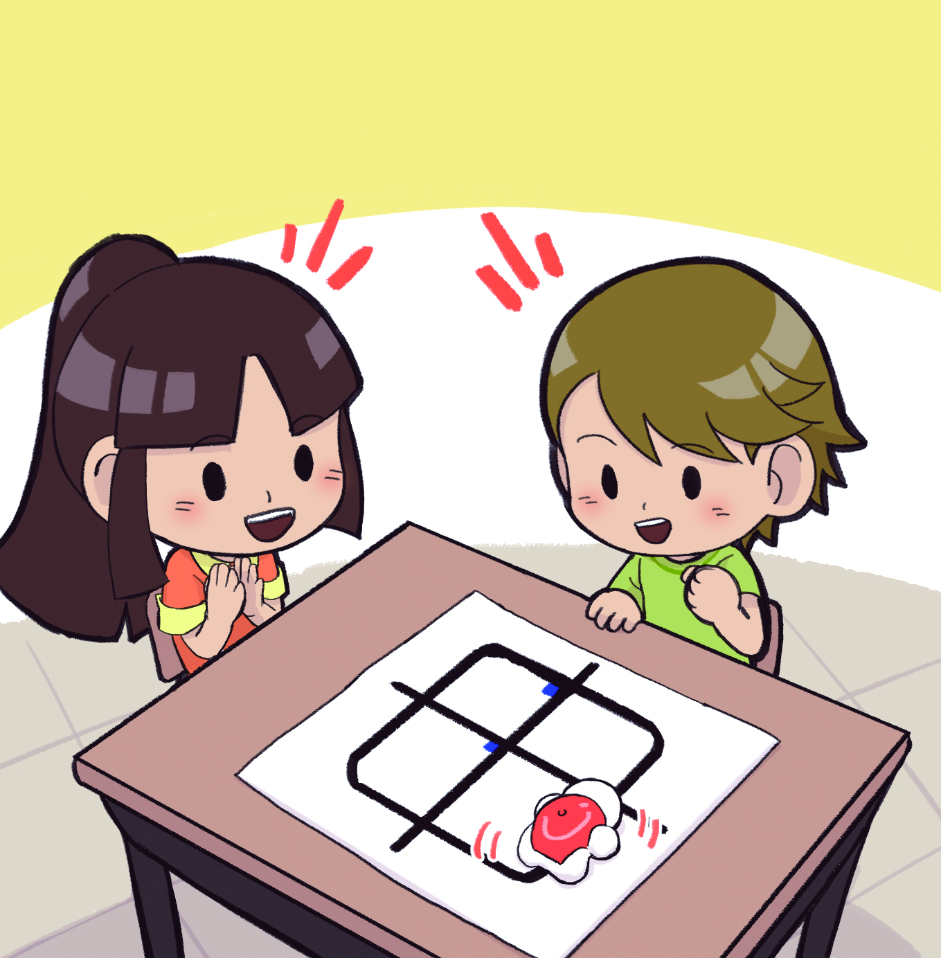 이미지. 거북이 로봇 신호등 놀이를 하고 있는 그림