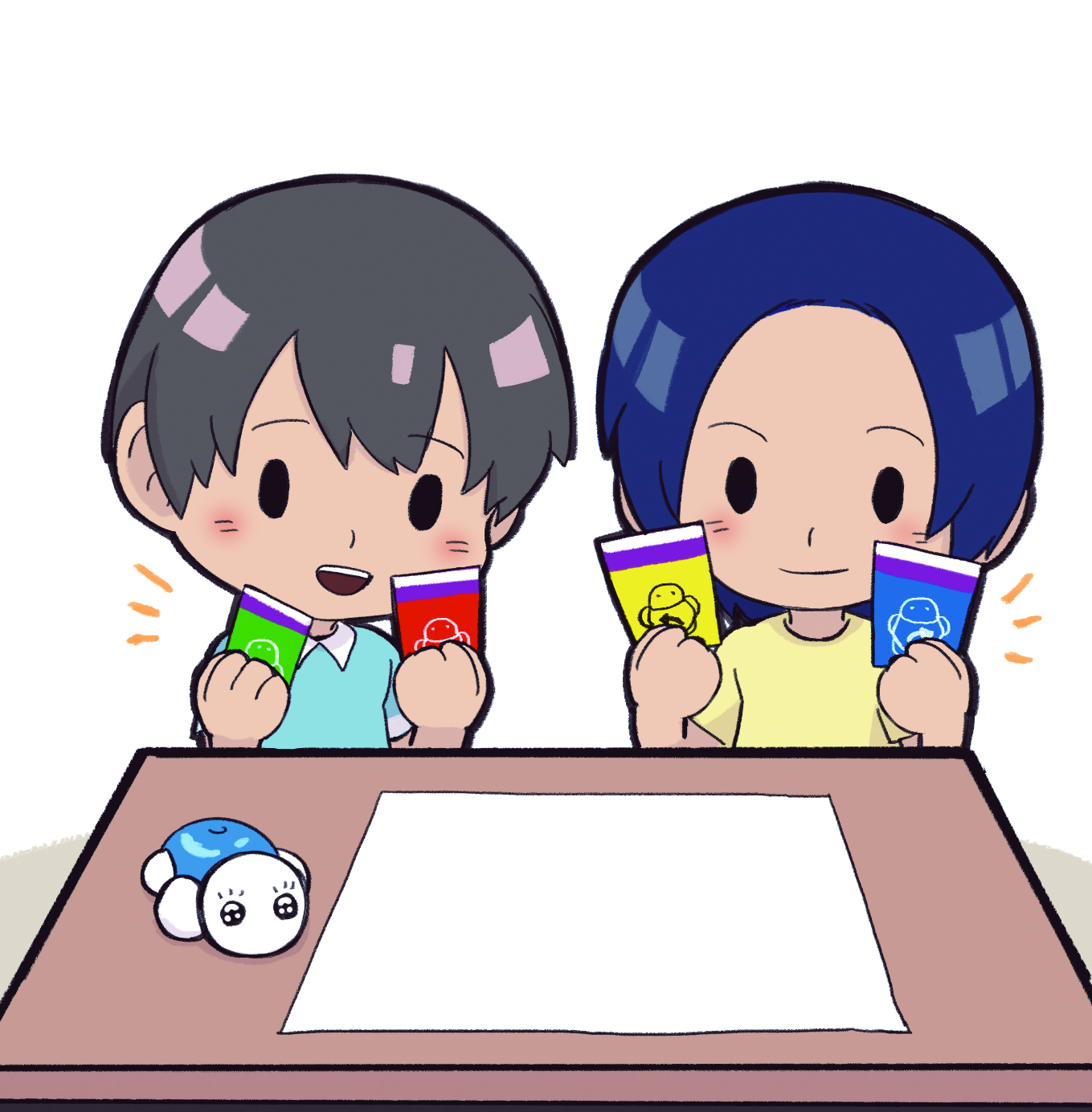 이미지.학생이 카드를 선택하고 있는 그림