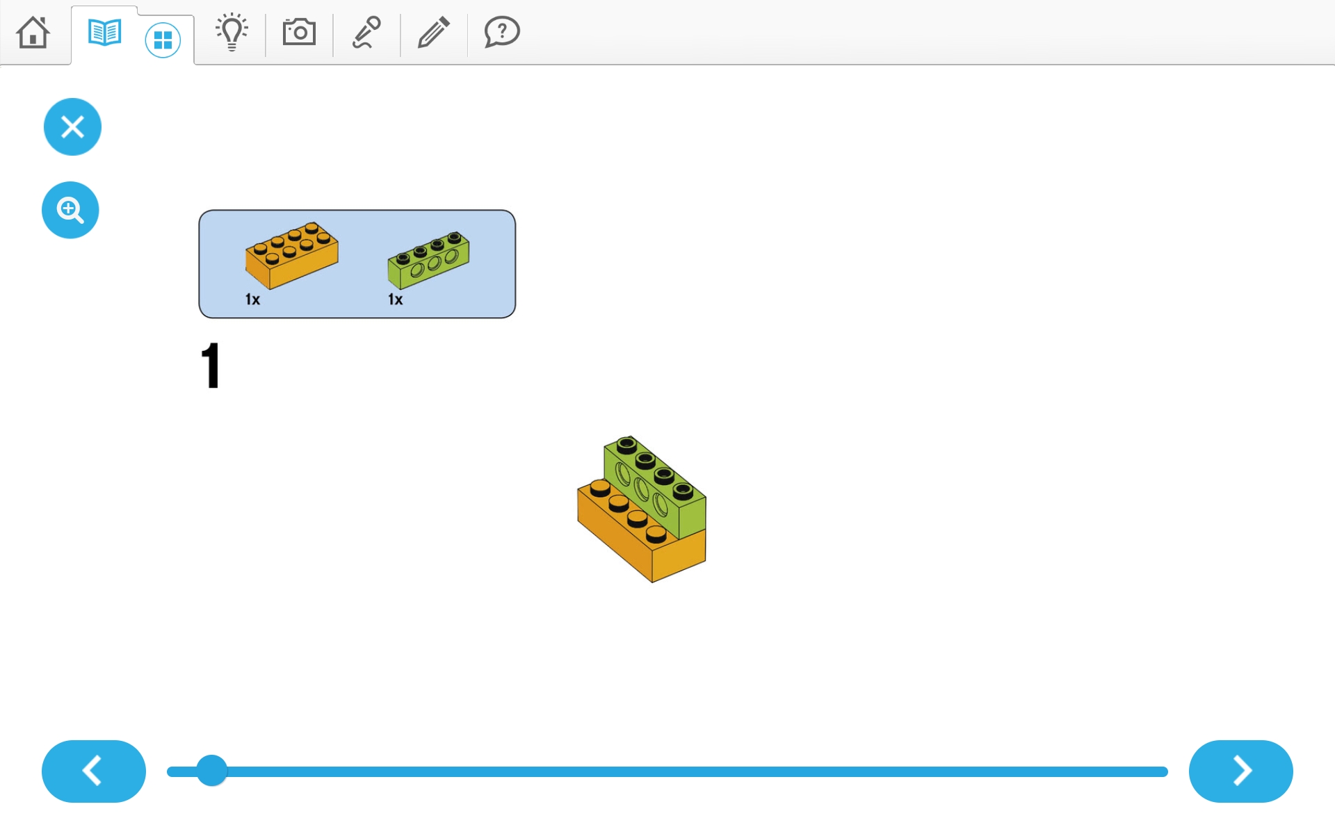 이미지.  위두(WeDo 2.0)로 당기기 로봇 만들기 조립 순서도 1번째