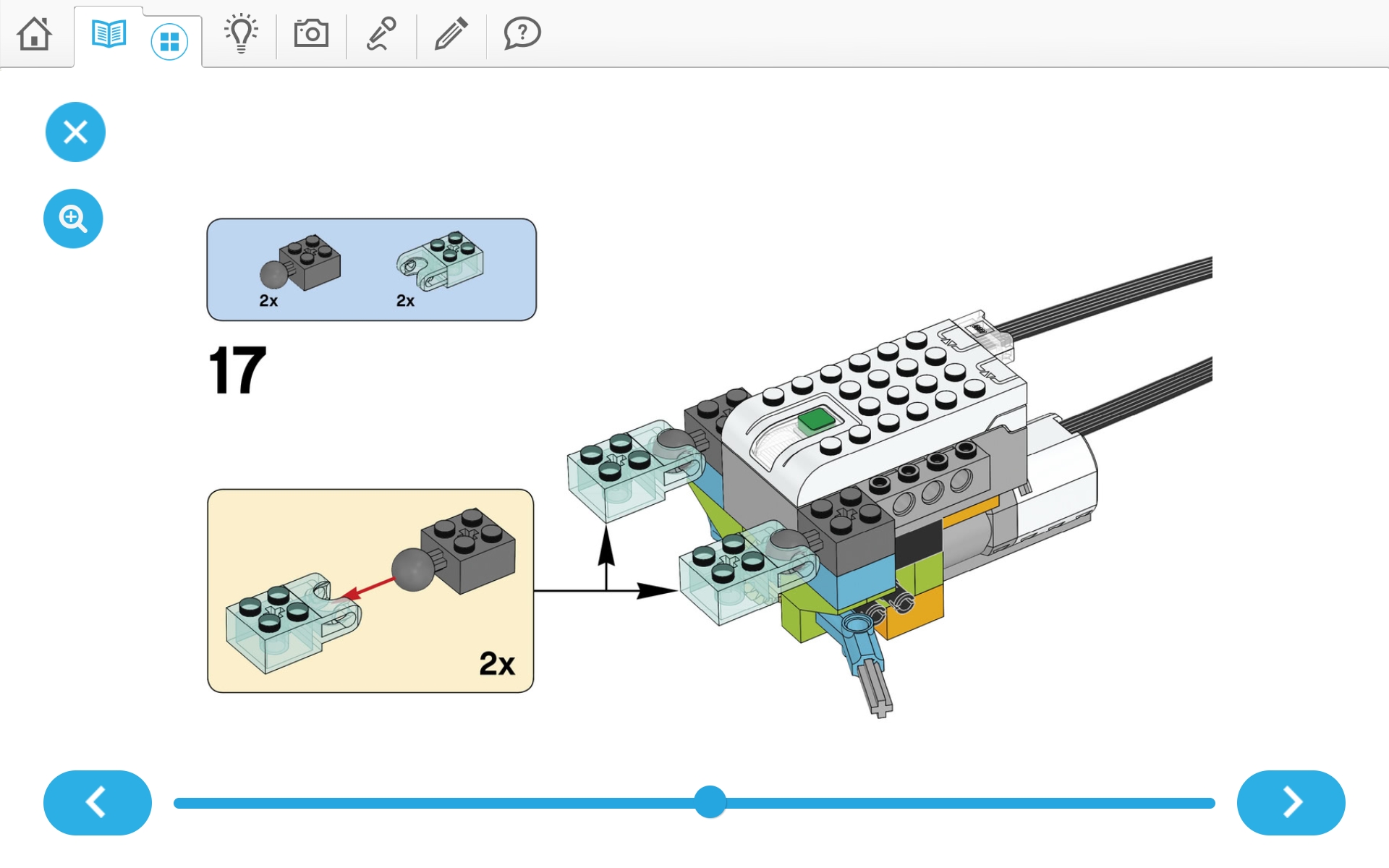 이미지.  위두(WeDo 2.0)로 당기기 로봇 만들기 조립 순서도 17번째