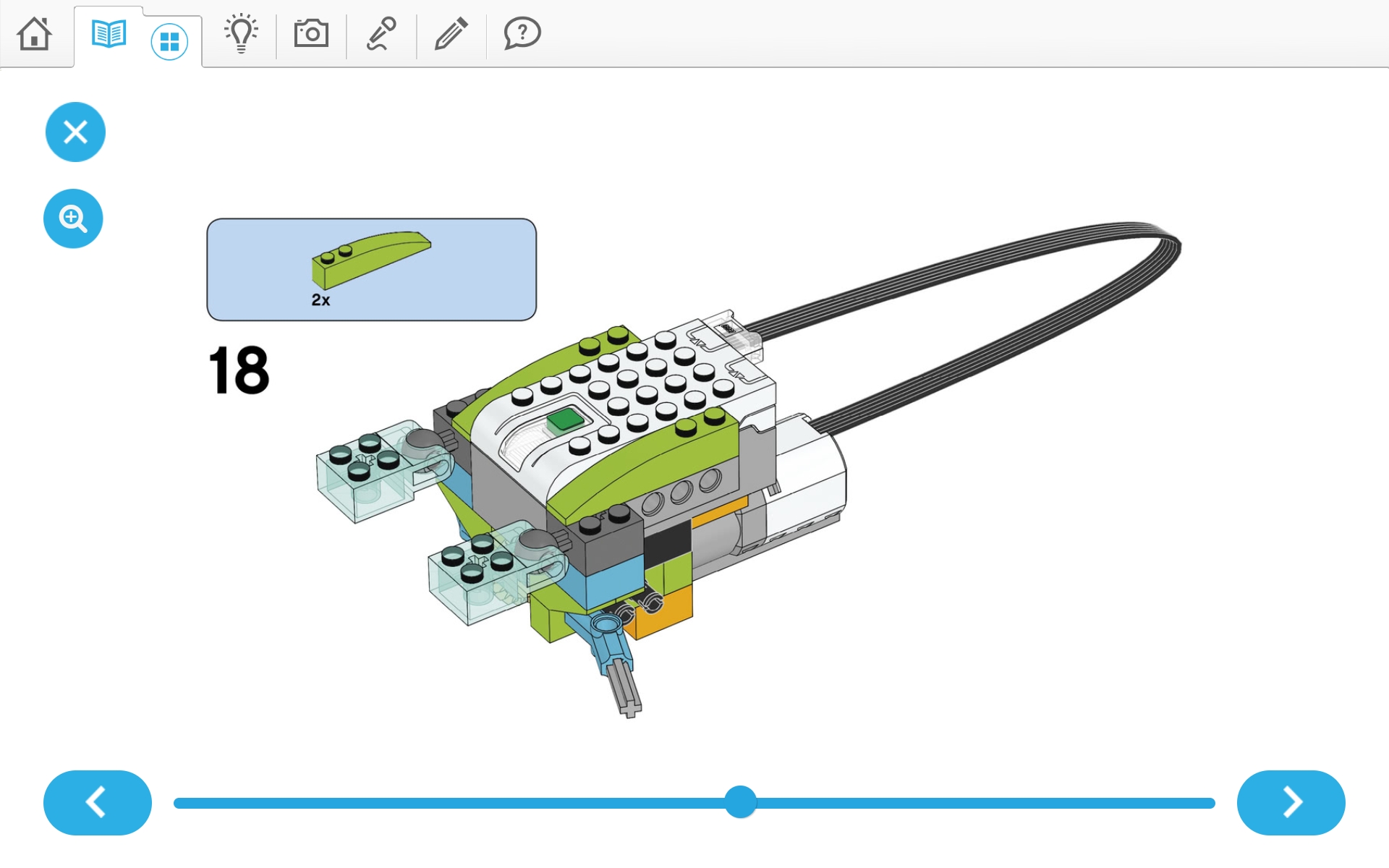 이미지.  위두(WeDo 2.0)로 당기기 로봇 만들기 조립 순서도 18번째