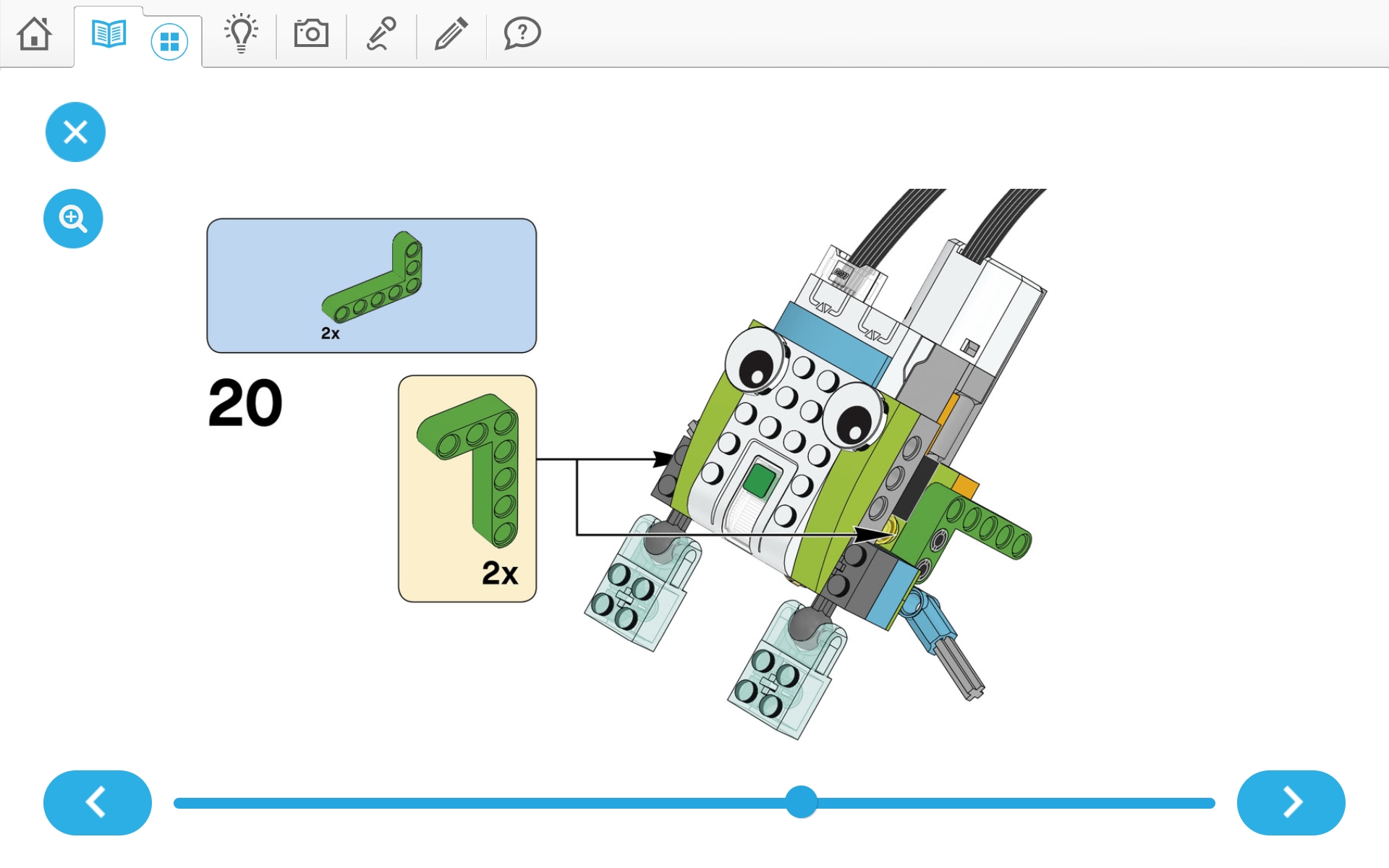 이미지.  위두(WeDo 2.0)로 당기기 로봇 만들기 조립 순서도 20번째