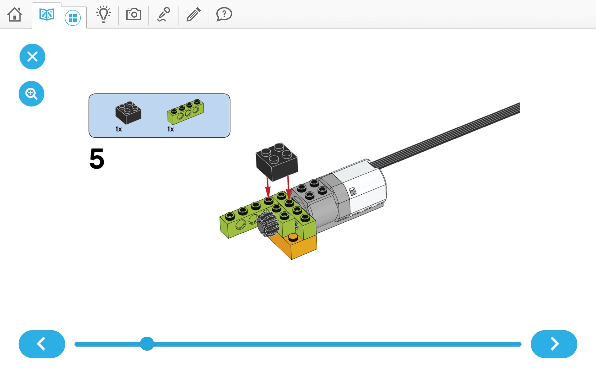 이미지.  위두(WeDo 2.0)로 당기기 로봇 만들기 조립 순서도 5번째