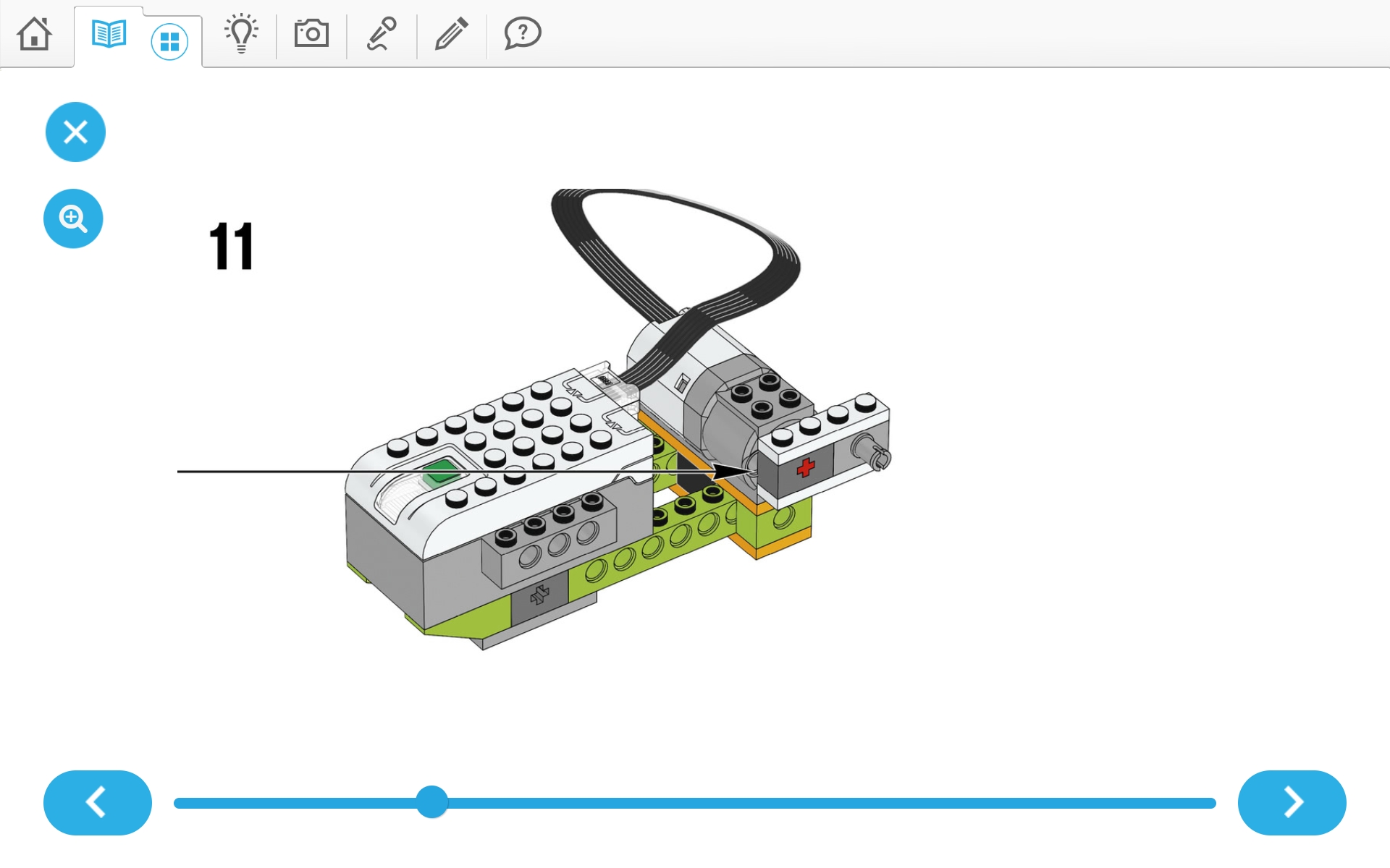 이미지. 위두(WeDo 2.0)로 지진시뮬레이터 및 실험할 건물 3개 조립 순서도 11번째