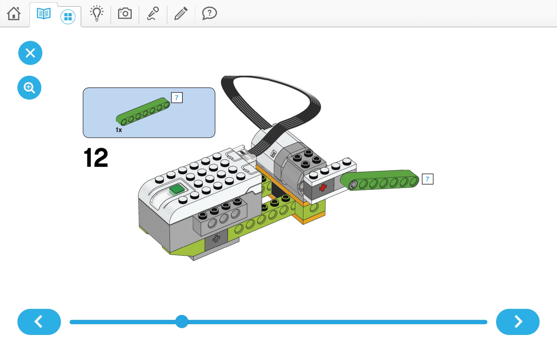 이미지. 위두(WeDo 2.0)로 지진시뮬레이터 및 실험할 건물 3개 조립 순서도 12번째