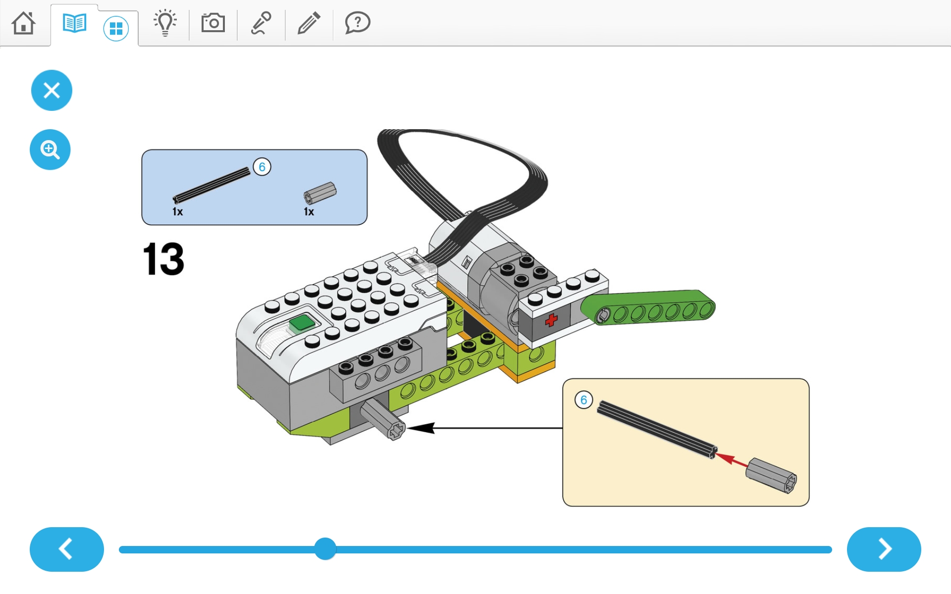 이미지. 위두(WeDo 2.0)로 지진시뮬레이터 및 실험할 건물 3개 조립 순서도 13번째