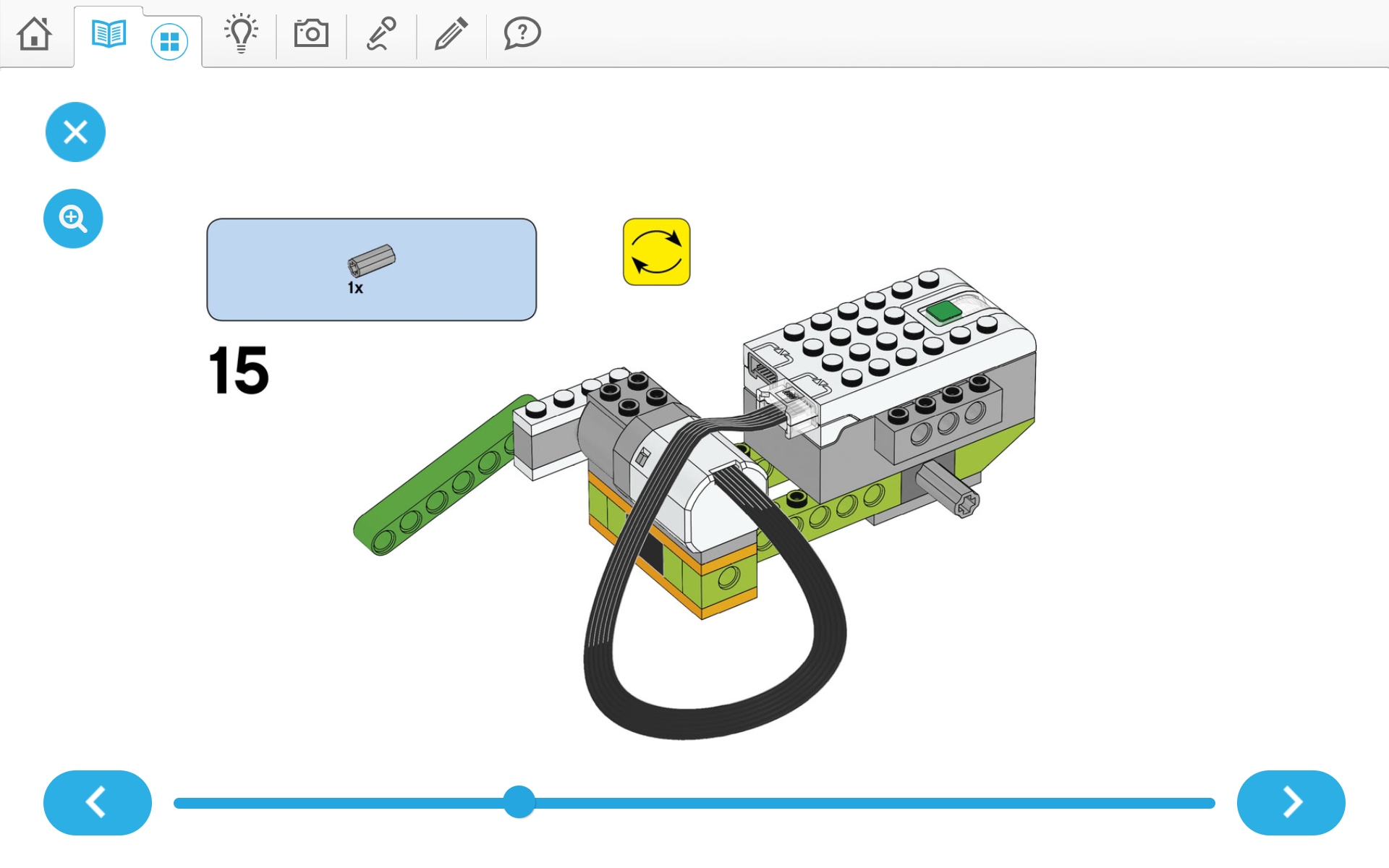 이미지. 위두(WeDo 2.0)로 지진시뮬레이터 및 실험할 건물 3개 조립 순서도 15번째