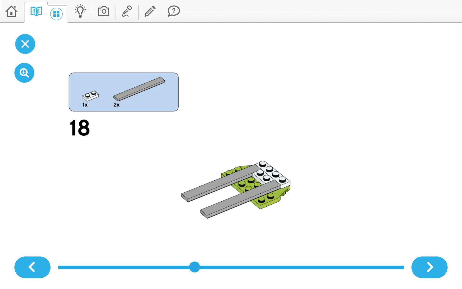 이미지. 위두(WeDo 2.0)로 지진시뮬레이터 및 실험할 건물 3개 조립 순서도 18번째