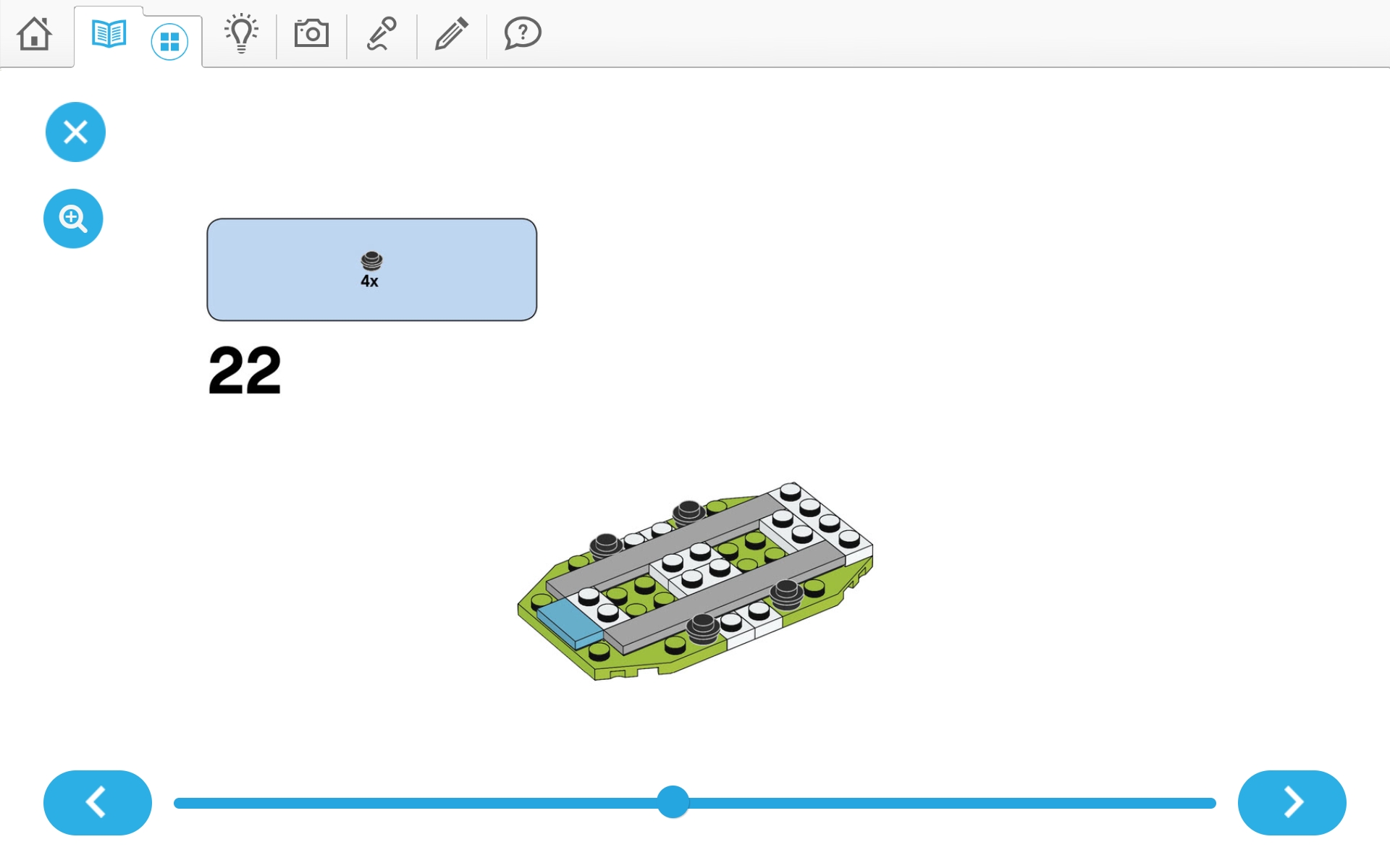 이미지. 위두(WeDo 2.0)로 지진시뮬레이터 및 실험할 건물 3개 조립 순서도 22번째