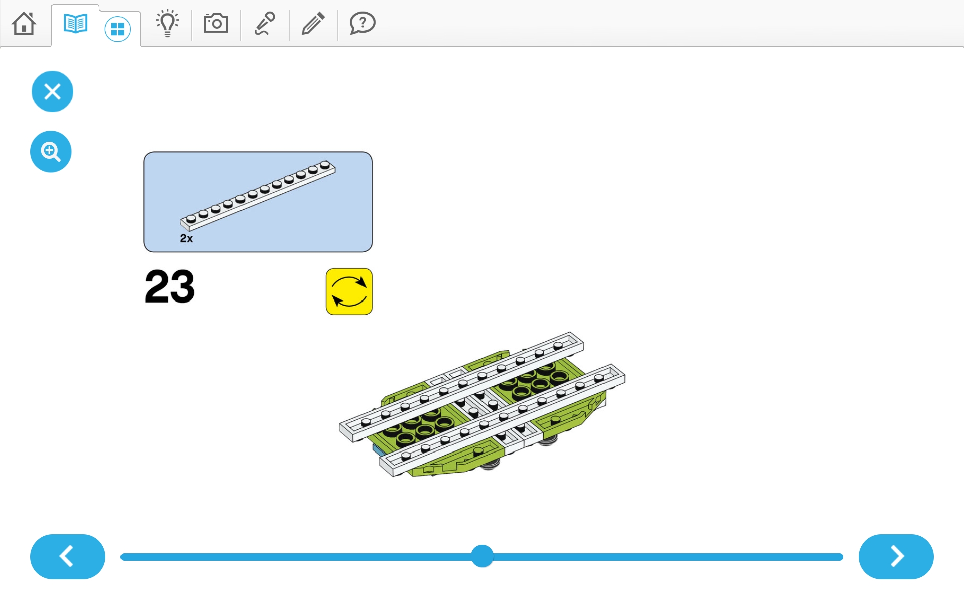이미지. 위두(WeDo 2.0)로 지진시뮬레이터 및 실험할 건물 3개 조립 순서도 23번째