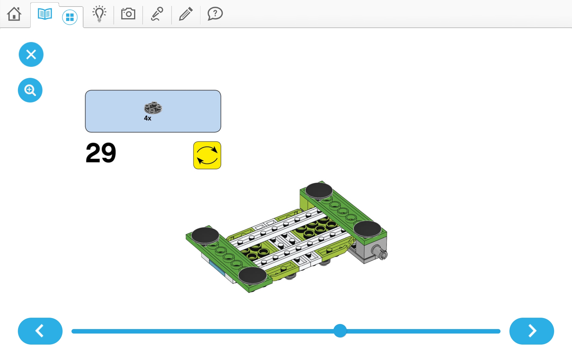 이미지. 위두(WeDo 2.0)로 지진시뮬레이터 및 실험할 건물 3개 조립 순서도 29번째