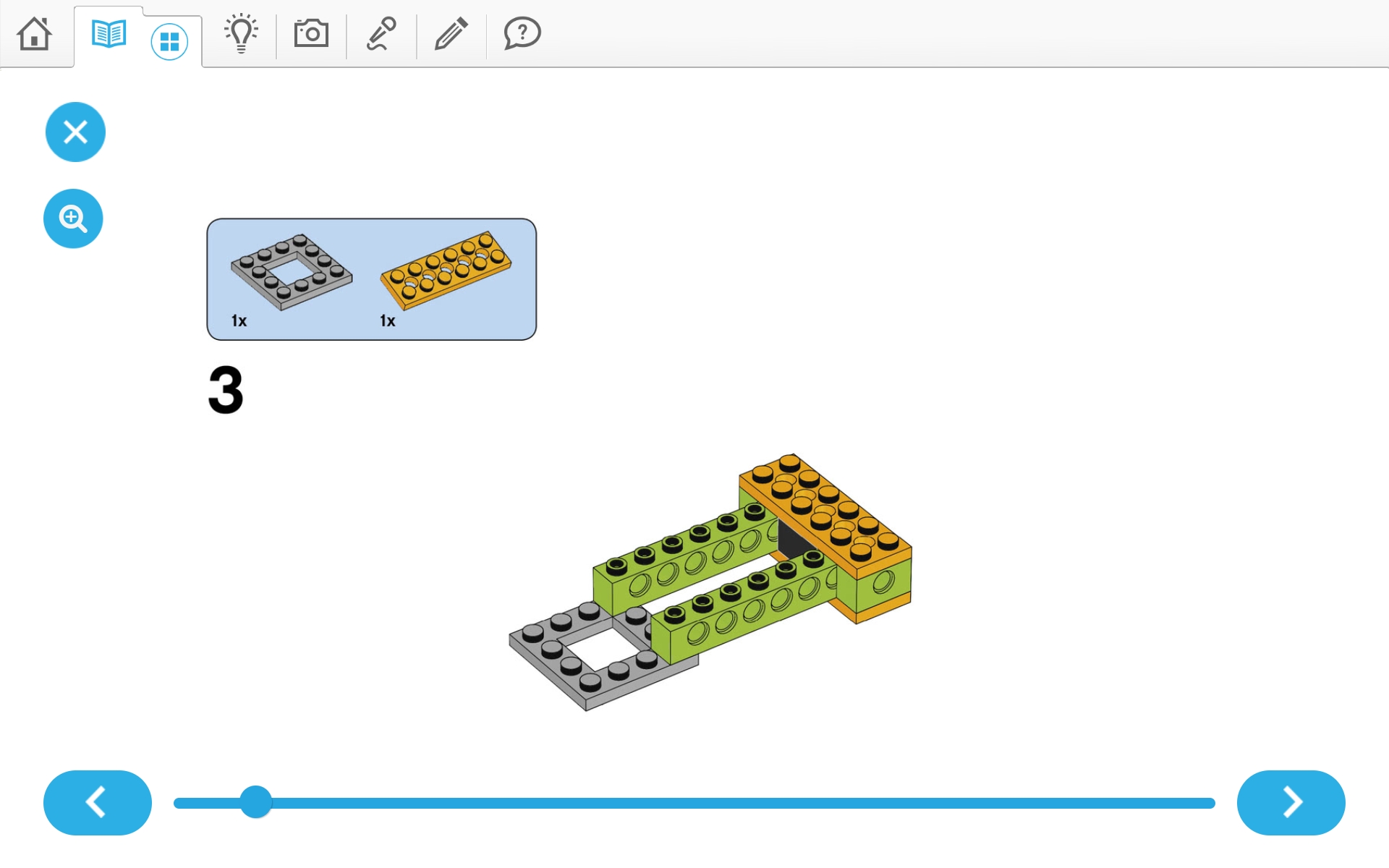 이미지. 위두(WeDo 2.0)로 지진시뮬레이터 및 실험할 건물 3개 조립 순서도 3번째