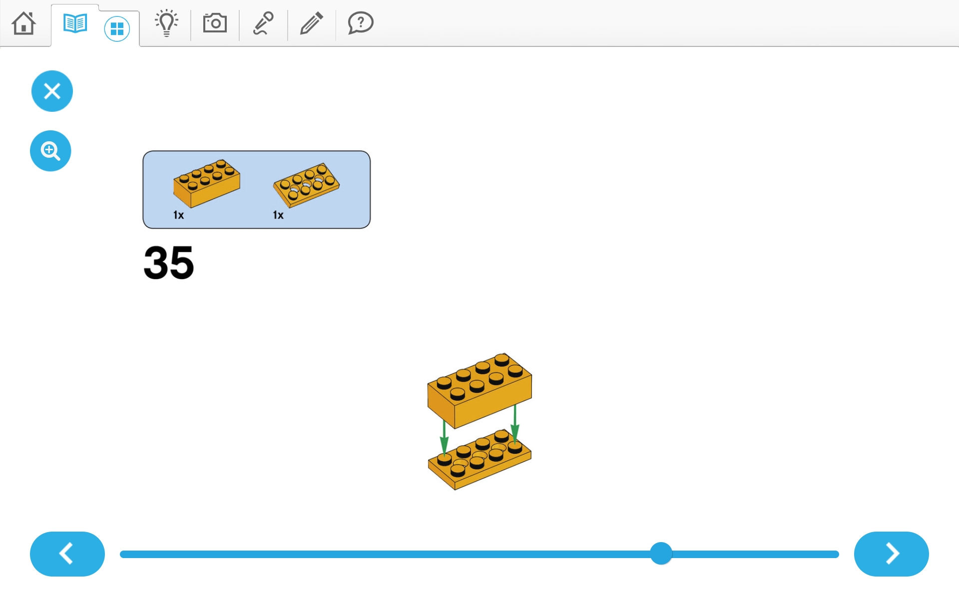 이미지. 위두(WeDo 2.0)로 지진시뮬레이터 및 실험할 건물 3개 조립 순서도 35번째