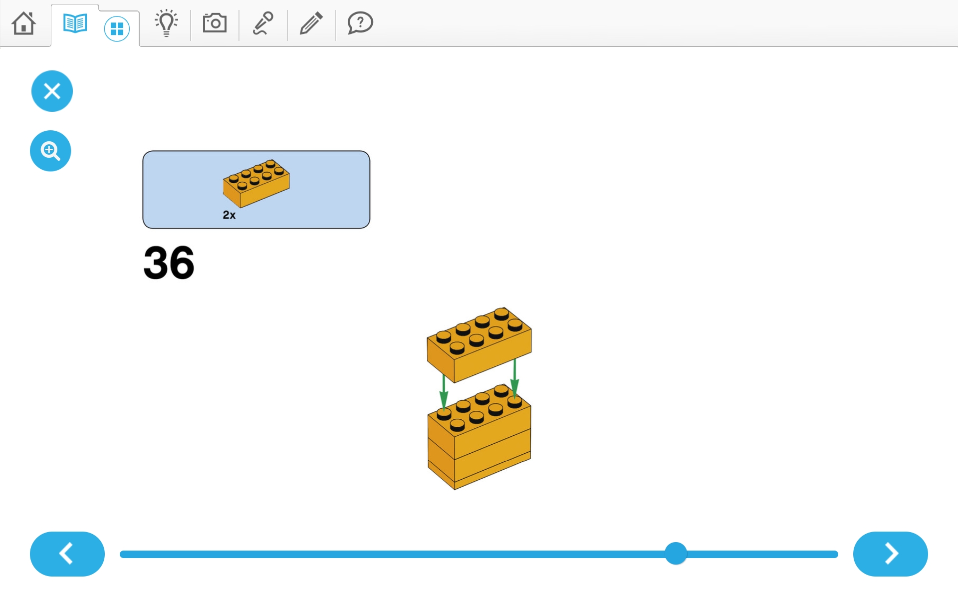 이미지. 위두(WeDo 2.0)로 지진시뮬레이터 및 실험할 건물 3개 조립 순서도 36번째
