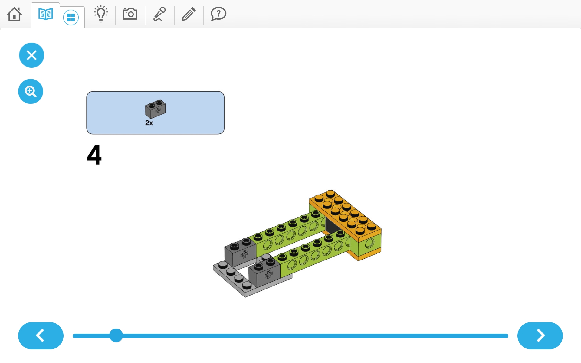 이미지. 위두(WeDo 2.0)로 지진시뮬레이터 및 실험할 건물 3개 조립 순서도 4번째