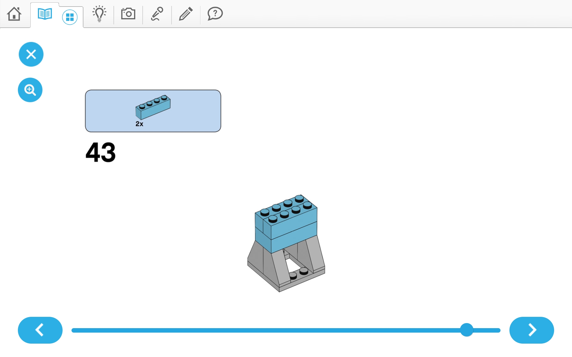 이미지. 위두(WeDo 2.0)로 지진시뮬레이터 및 실험할 건물 3개 조립 순서도 43번째