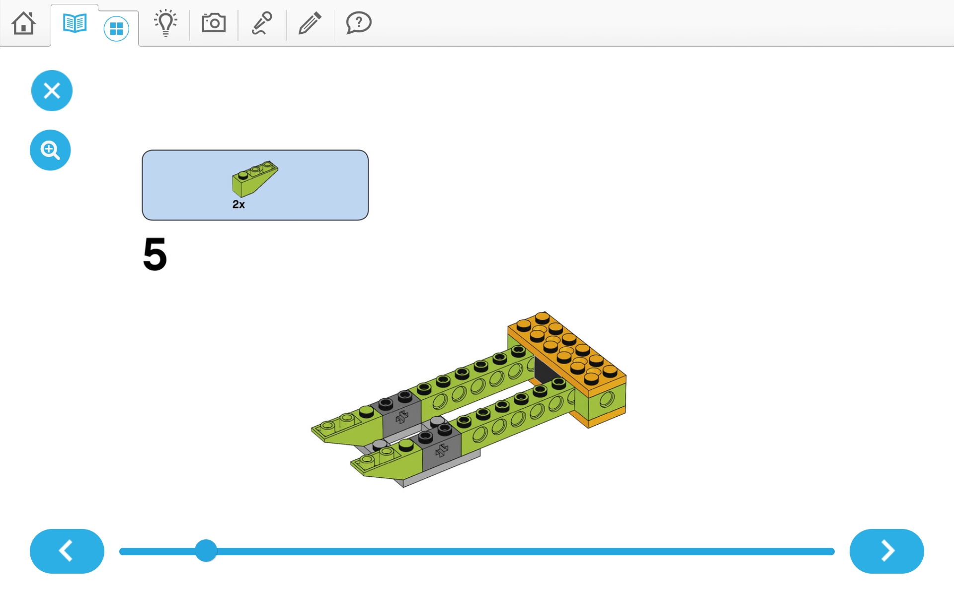 이미지. 위두(WeDo 2.0)로 지진시뮬레이터 및 실험할 건물 3개 조립 순서도 5번째