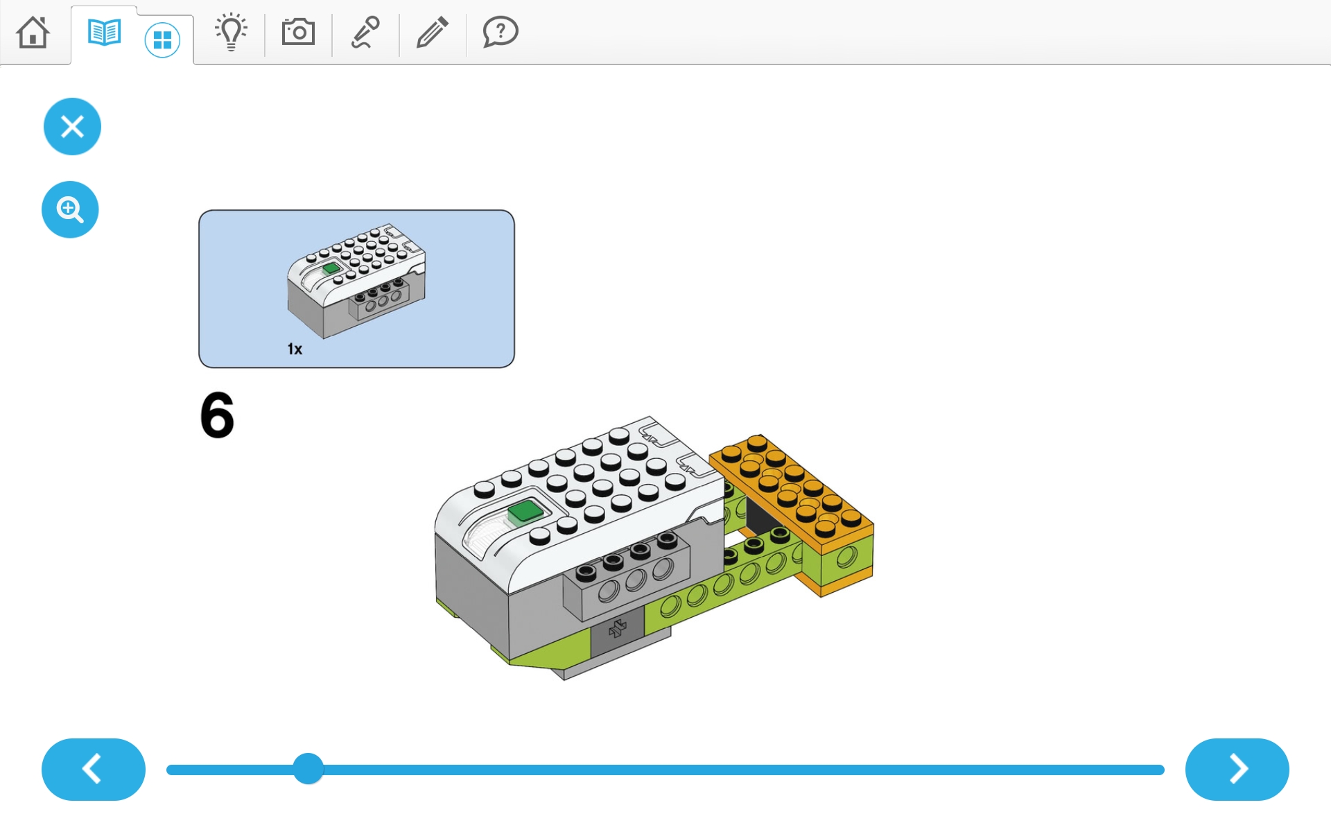 이미지. 위두(WeDo 2.0)로 지진시뮬레이터 및 실험할 건물 3개 조립 순서도 6번째