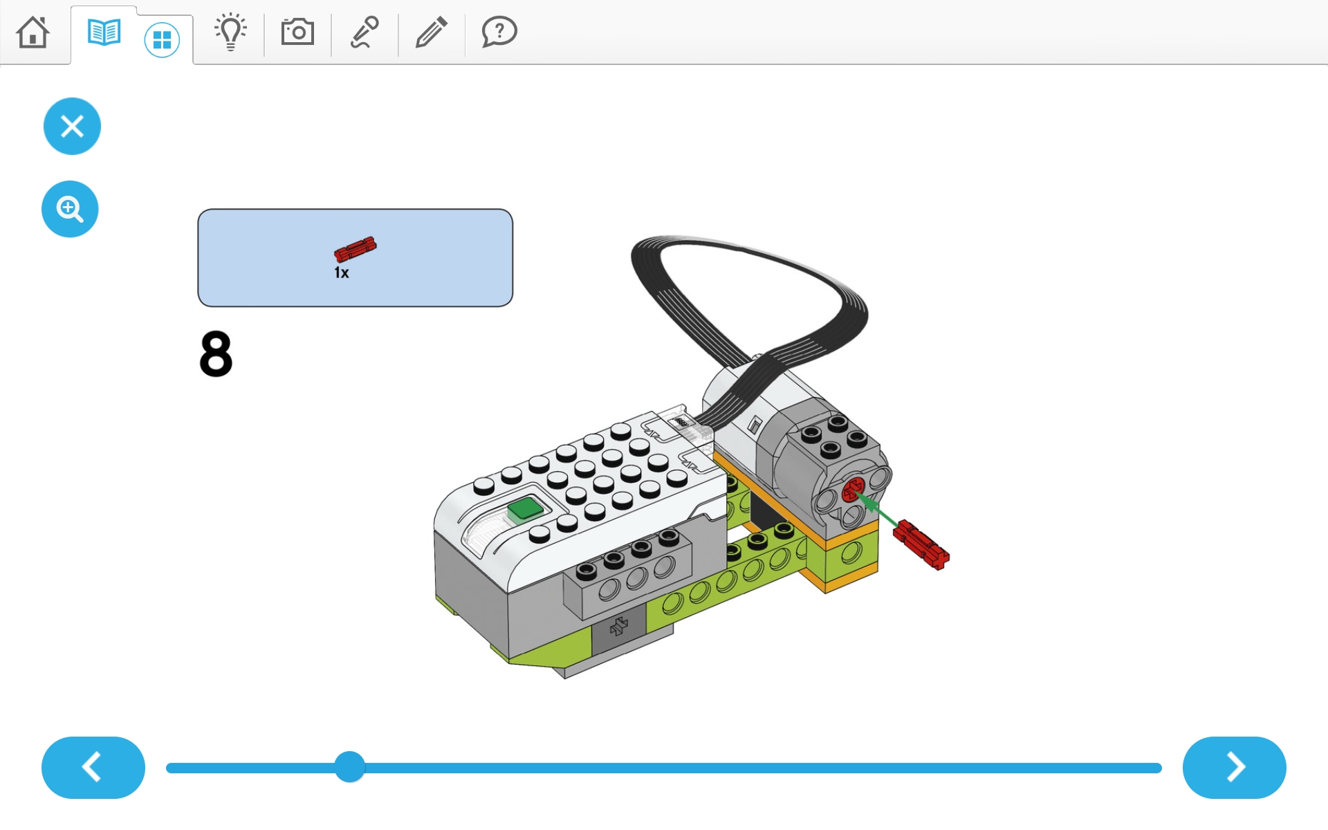 이미지. 위두(WeDo 2.0)로 지진시뮬레이터 및 실험할 건물 3개 조립 순서도 8번째