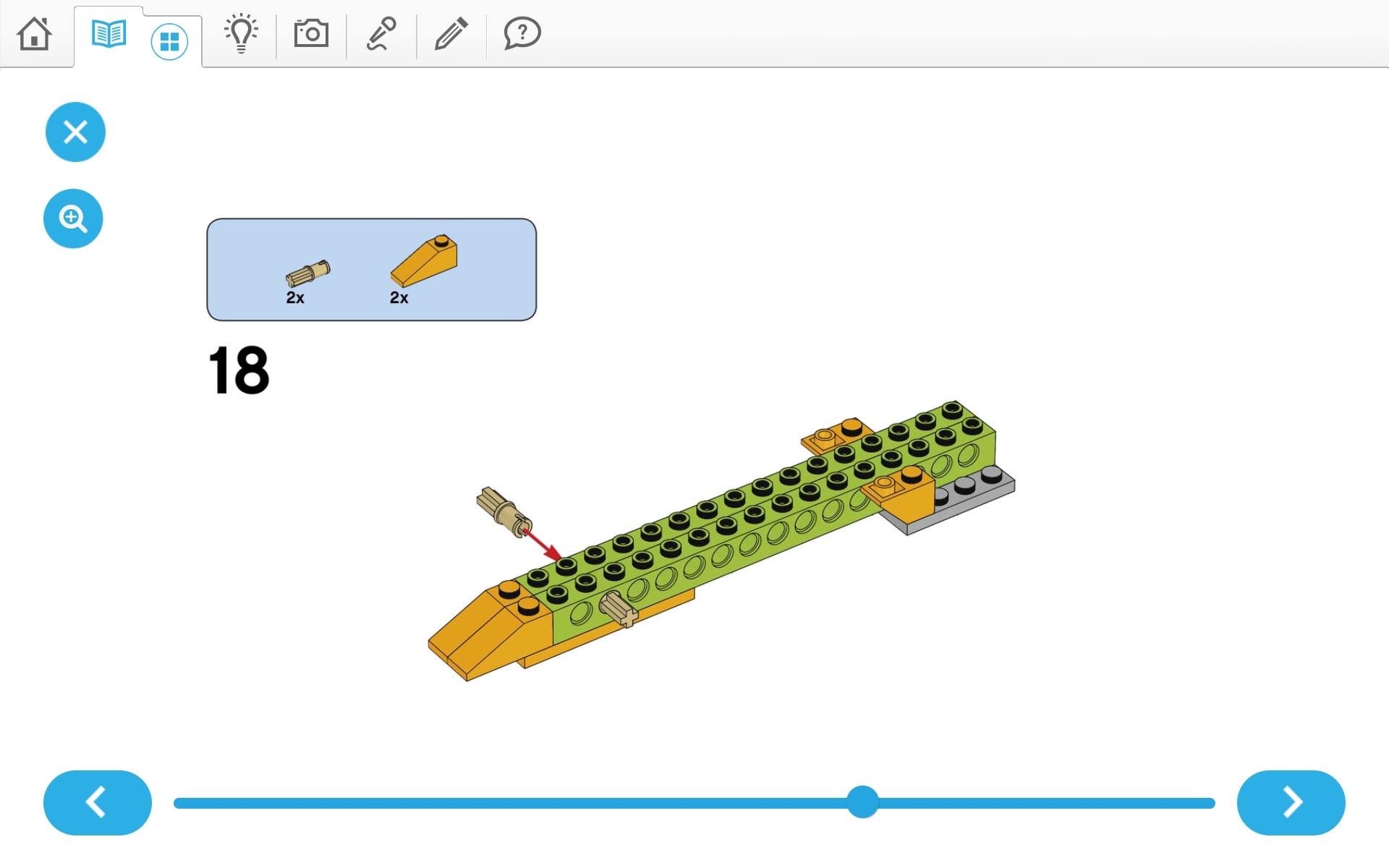 이미지. 위두(WeDo 2.0)로 자동차 조립 순서도 18번째