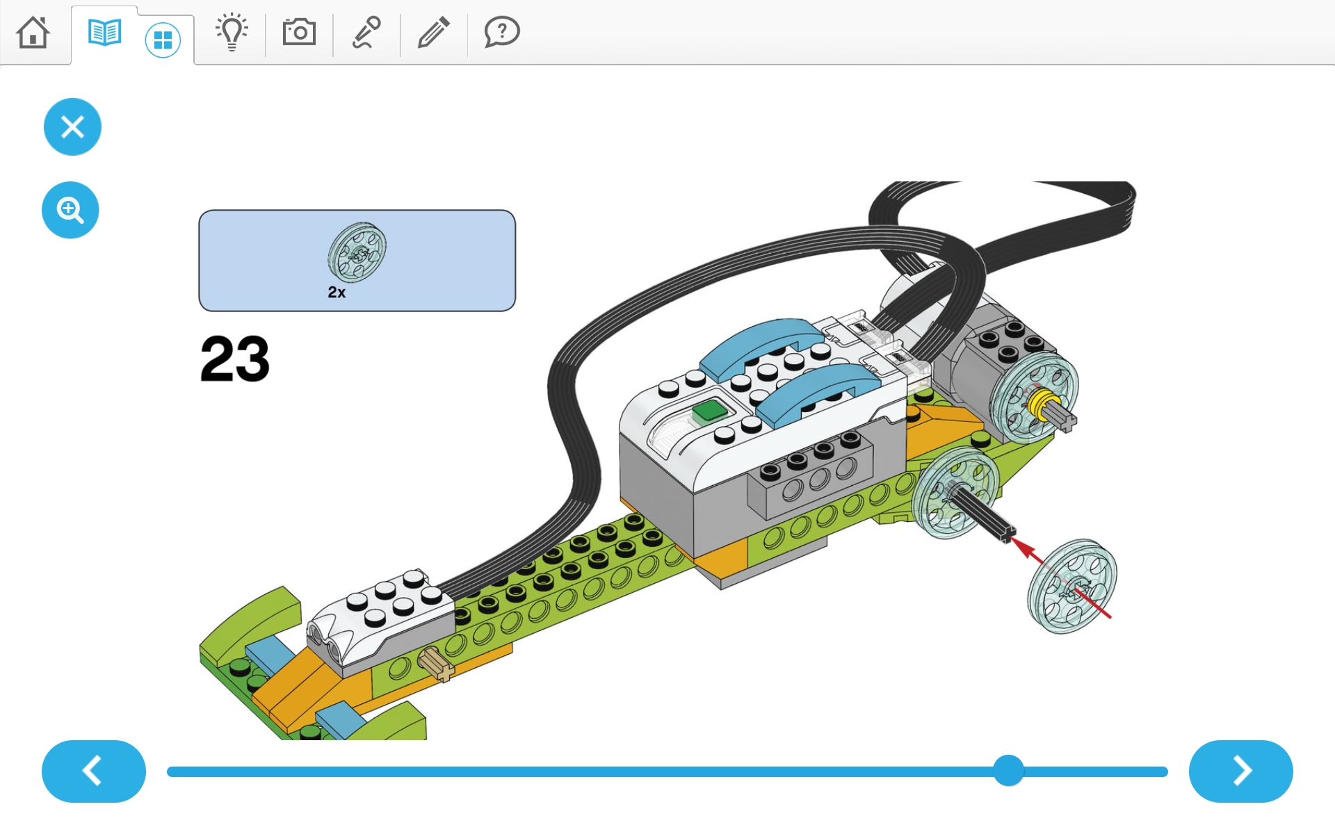 이미지. 위두(WeDo 2.0)로 자동차 조립 순서도 23번째