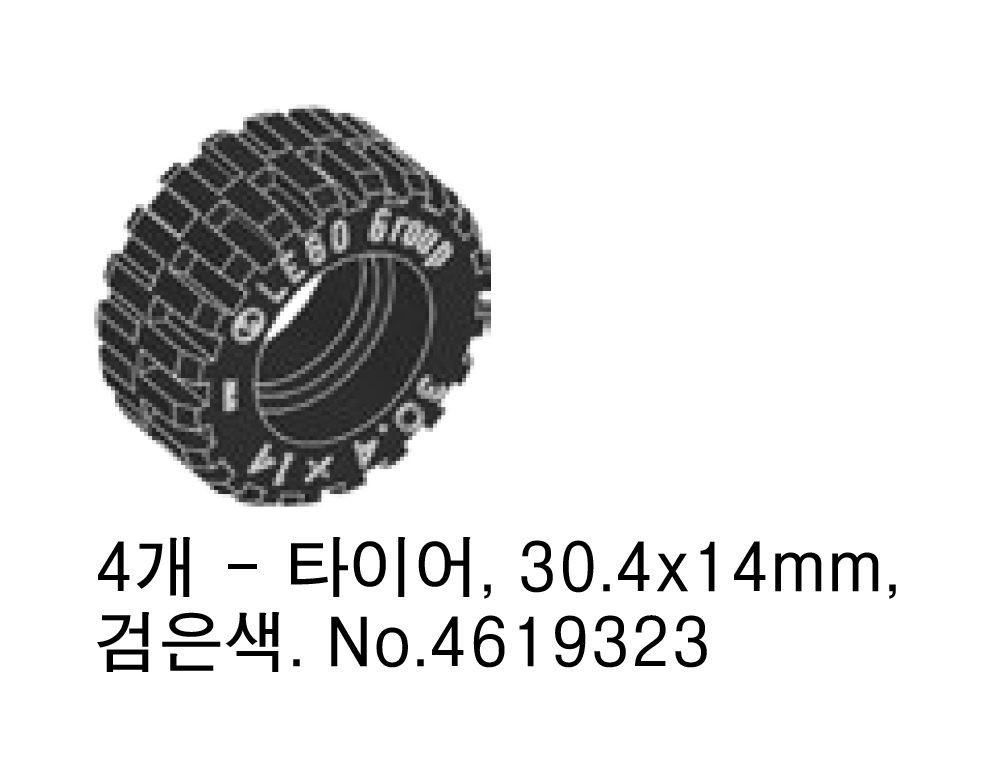 이미지. 30.4x14mm 크기의 타이어