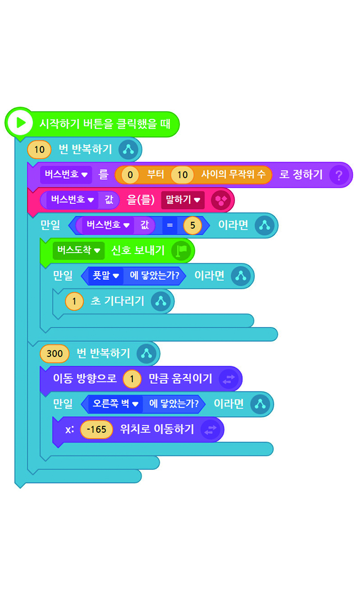 이미지. 엔트리 블록의 블록코딩 부분의 스크린샷