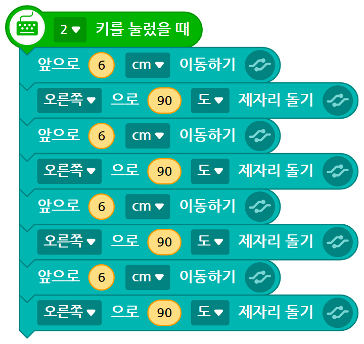 이미지. 사각형을 그리기 위한 블록들