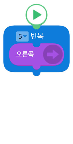이미지. 오른쪽으로 4번 반복 블록 스크린샷