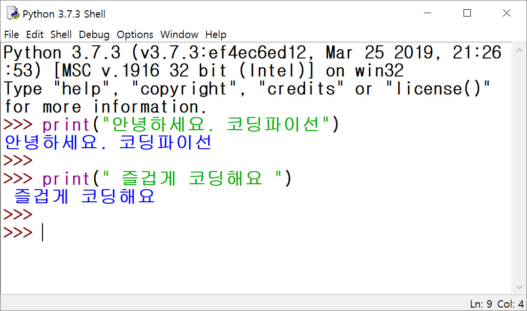 이미지. 파이선 프로그램의 스크린샷.
