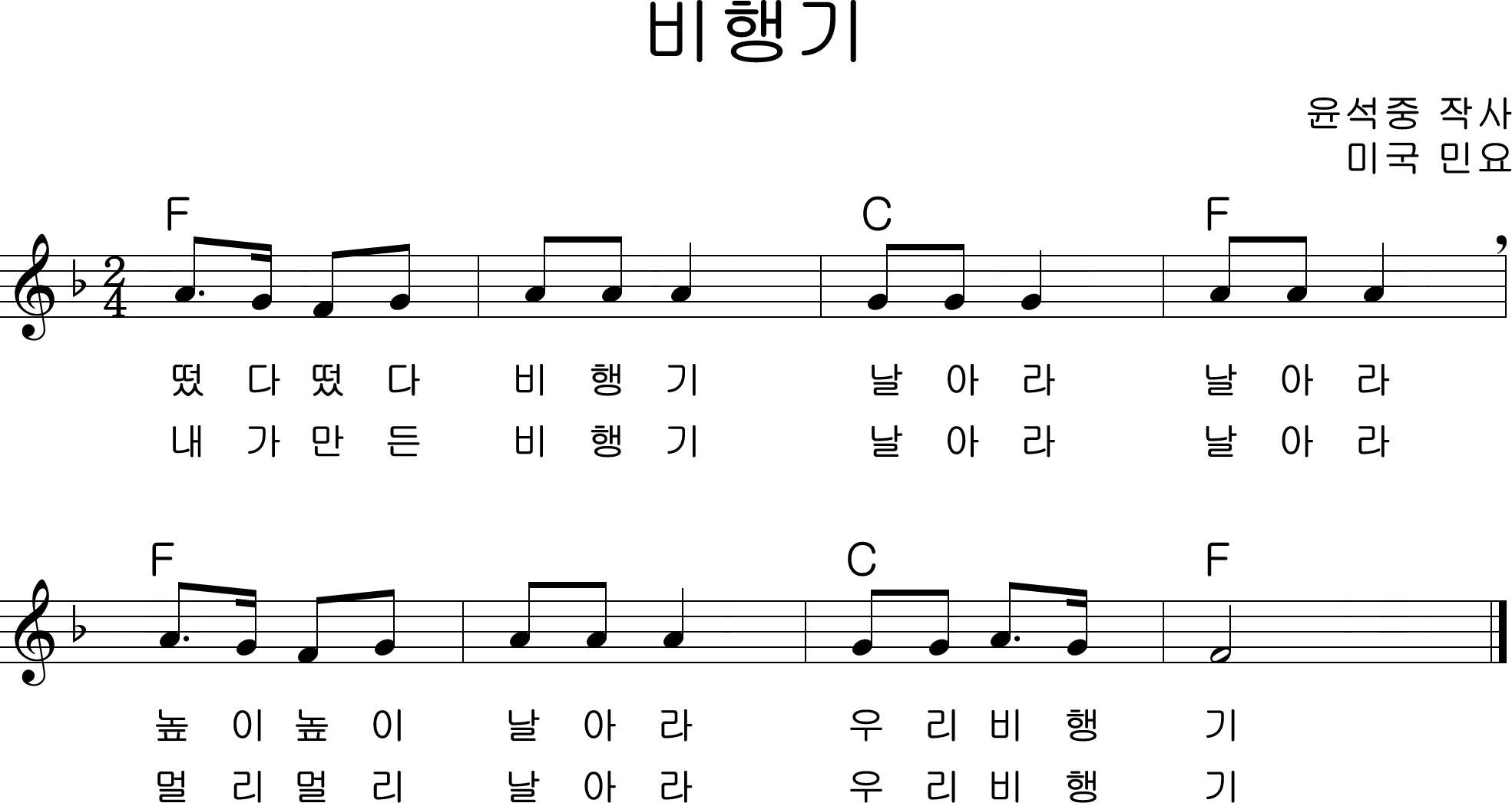 이미지. 비행기 악보